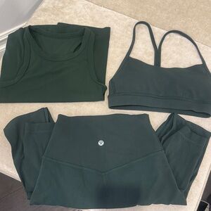 lululemon athletica Forest Green Sports Bra Set
